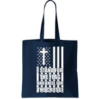 Stand For the Flag and Kneel for the Cross USA Flag Bag
