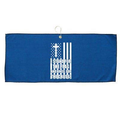 Stand For the Flag and Kneel for the Cross USA Flag Large Microfiber Waffle Golf Towel