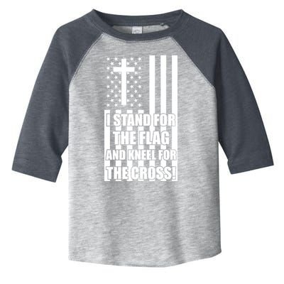 Stand For the Flag and Kneel for the Cross USA Flag Toddler Fine Jersey T-Shirt