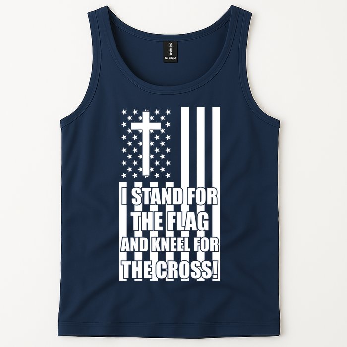Stand For the Flag and Kneel for the Cross USA Flag Tank Top