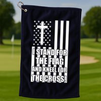 Stand For the Flag and Kneel for the Cross USA Flag Golf Towel