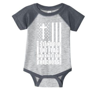 Stand For the Flag and Kneel for the Cross USA Flag Infant Baby Jersey Bodysuit