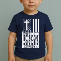 Stand For the Flag and Kneel for the Cross USA Flag Toddler T-Shirt