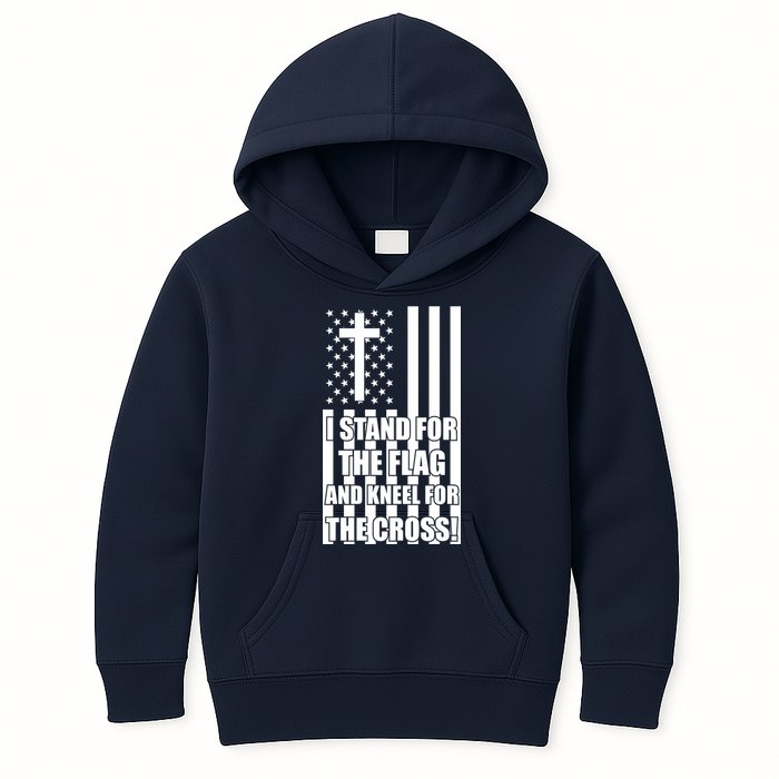 Stand For the Flag and Kneel for the Cross USA Flag Kids Hoodie