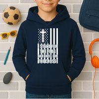 Stand For the Flag and Kneel for the Cross USA Flag Kids Hoodie