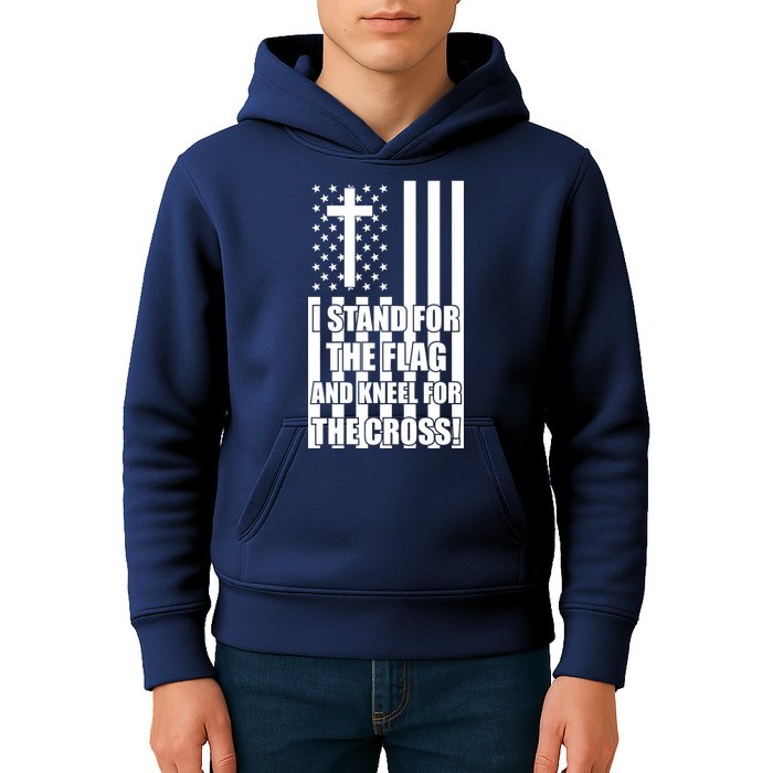 Stand For the Flag and Kneel for the Cross USA Flag Kids Hoodie