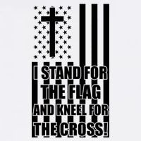 Stand For the Flag and Kneel for the Cross USA Flag Garment-Dyed Sweatshirt