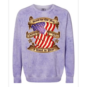 Stand For The Flag I Kneel To Pray United We Stand Divided We Fail Colorblast Crewneck Sweatshirt