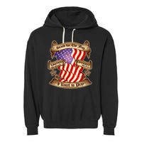 Stand For The Flag I Kneel To Pray United We Stand Divided We Fail Garment-Dyed Fleece Hoodie