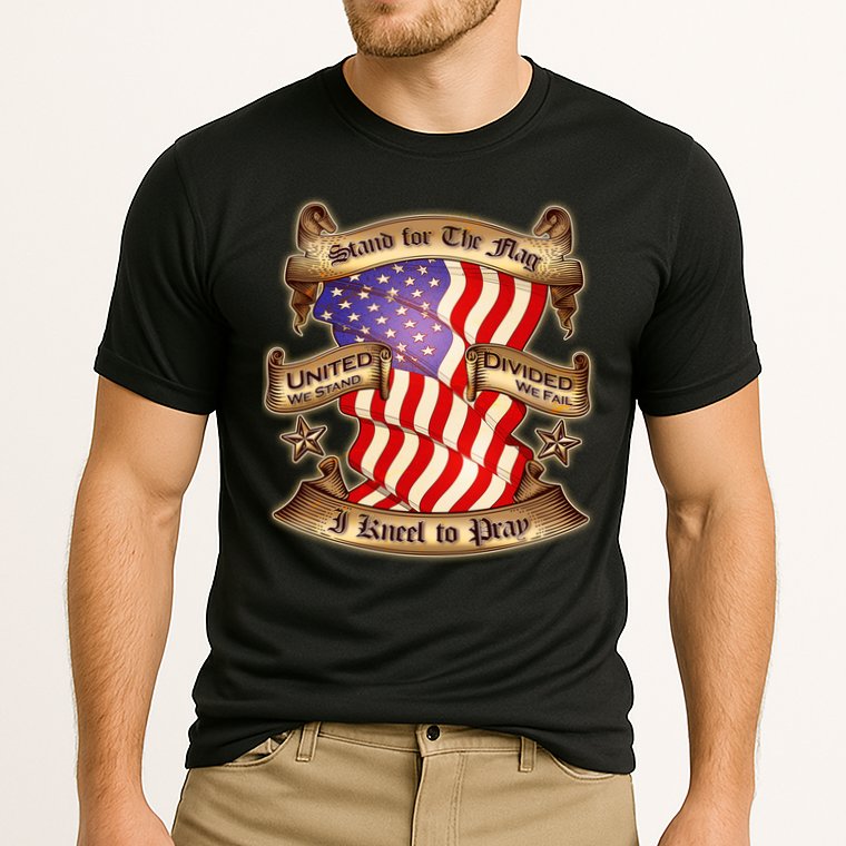Stand For The Flag I Kneel To Pray United We Stand Divided We Fail Performance Shirt
