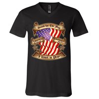 Stand For The Flag I Kneel To Pray United We Stand Divided We Fail V-Neck T-Shirt