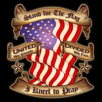 Stand For The Flag I Kneel To Pray United We Stand Divided We Fail Drawstring Bag