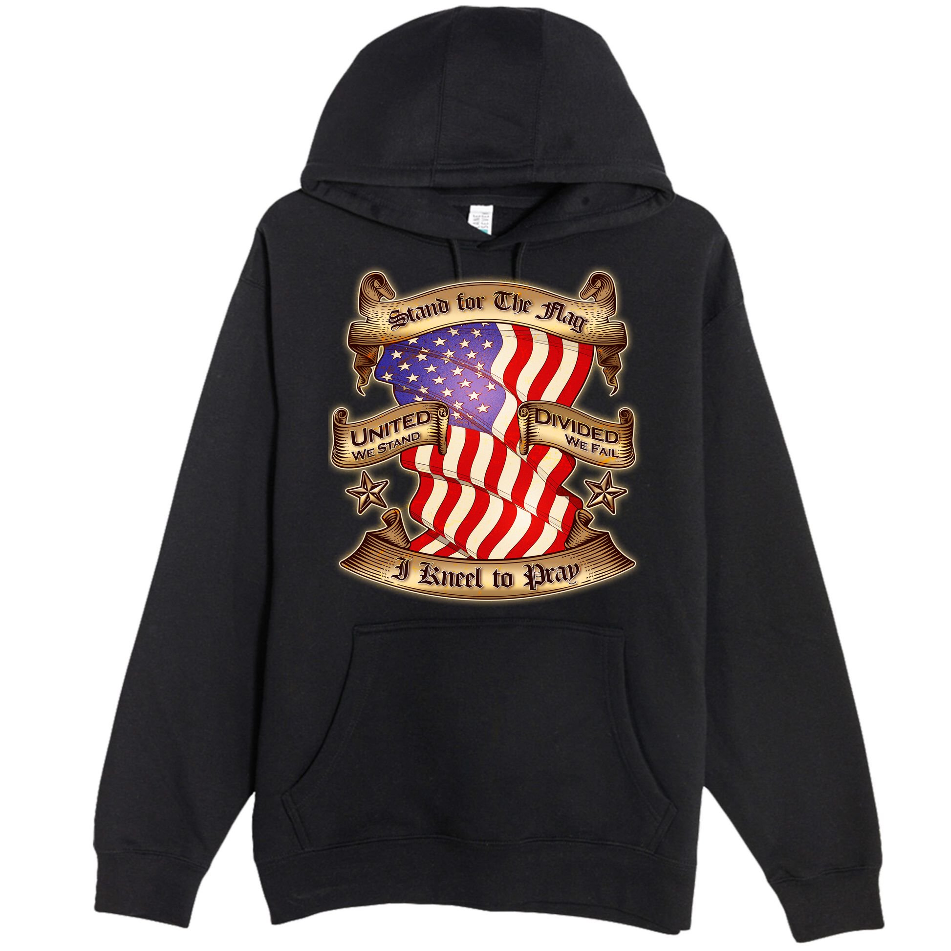 Stand For The Flag I Kneel To Pray United We Stand Divided We Fail Premium Pullover Hoodie