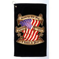 Stand For The Flag I Kneel To Pray United We Stand Divided We Fail Golf Towel