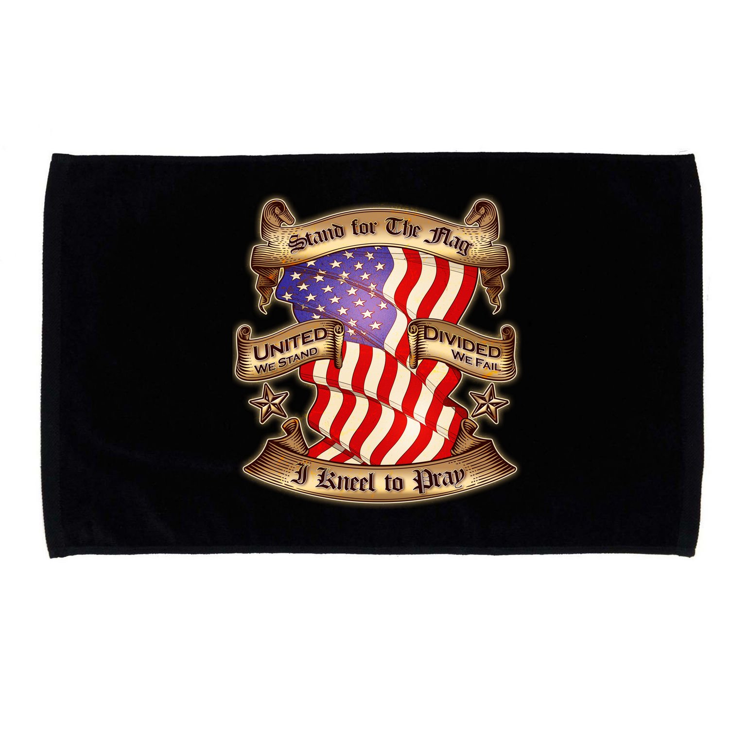 Stand For The Flag I Kneel To Pray United We Stand Divided We Fail Microfiber Hand Towel