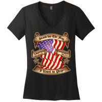 Stand For The Flag I Kneel To Pray United We Stand Divided We Fail Women's V-Neck T-Shirt