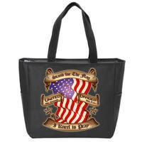 Stand For The Flag I Kneel To Pray United We Stand Divided We Fail Zip Tote Bag
