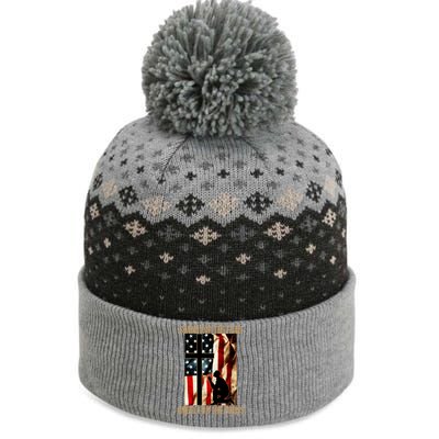 Stand For the Flag Kneel for the Cross The Baniff Cuffed Pom Beanie