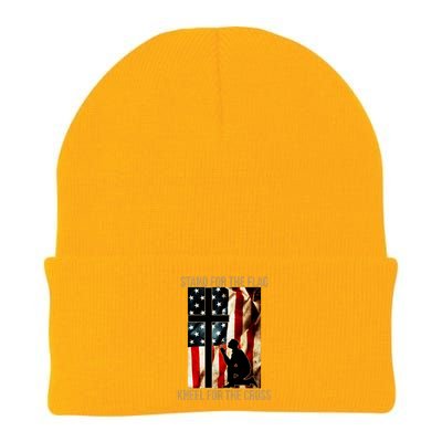 Stand For the Flag Kneel for the Cross Knit Cap Winter Beanie