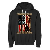 Stand For the Flag Kneel for the Cross Garment-Dyed Fleece Hoodie
