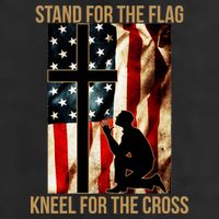 Stand For the Flag Kneel for the Cross Garment-Dyed Fleece Hoodie