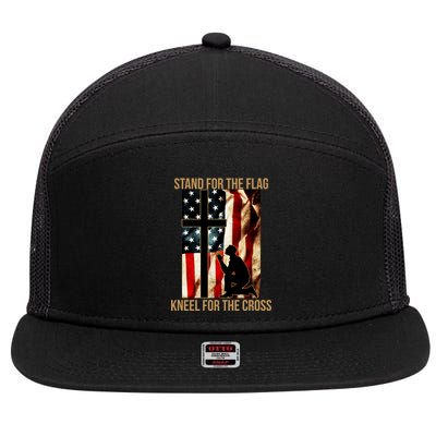 Stand For the Flag Kneel for the Cross 7 Panel Mesh Trucker Snapback Hat