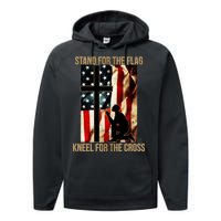 Stand For the Flag Kneel for the Cross Performance Fleece Hoodie