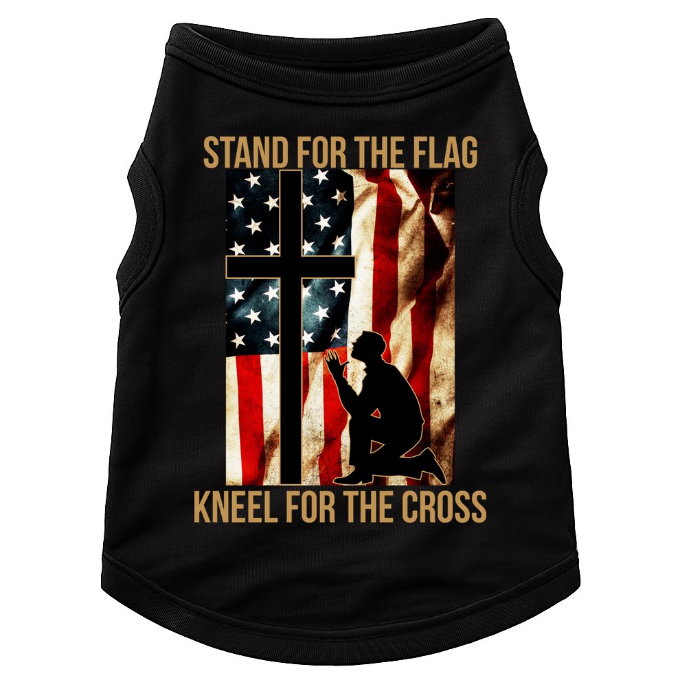 Stand For the Flag Kneel for the Cross Doggie Tank