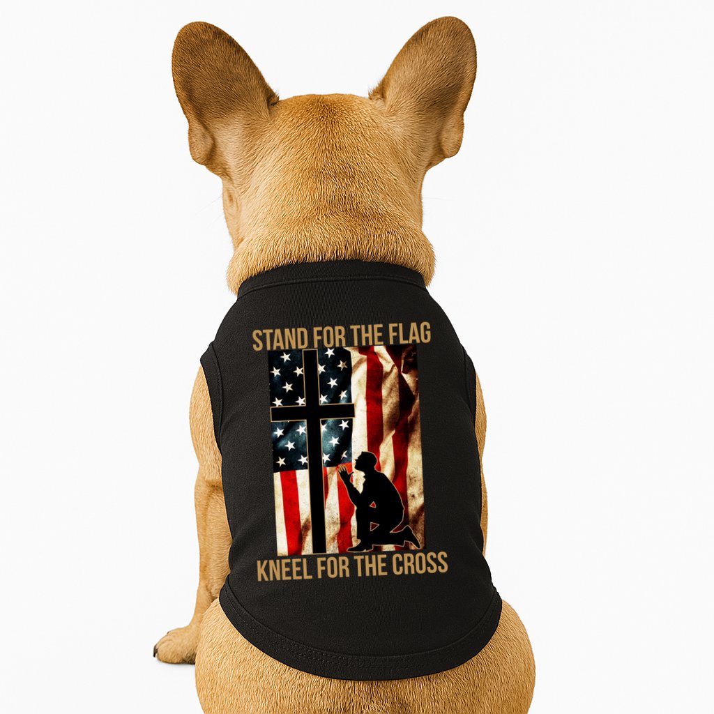 Stand For the Flag Kneel for the Cross Doggie Tank