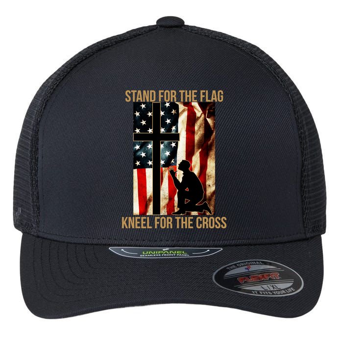 Stand For the Flag Kneel for the Cross Flexfit Unipanel Trucker Cap