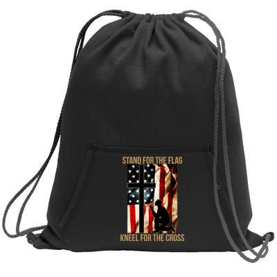 Stand For the Flag Kneel for the Cross Sweatshirt Cinch Pack Bag