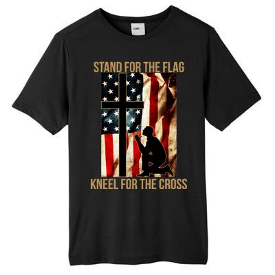 Stand For the Flag Kneel for the Cross Tall Fusion ChromaSoft Performance T-Shirt