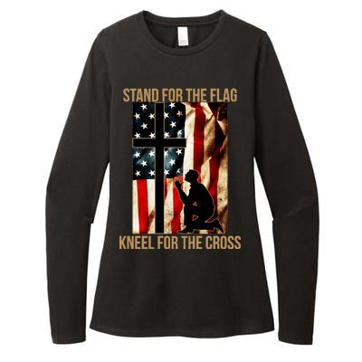 Stand For the Flag Kneel for the Cross Womens CVC Long Sleeve Shirt