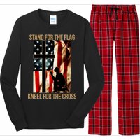 Stand For the Flag Kneel for the Cross Long Sleeve Pajama Set