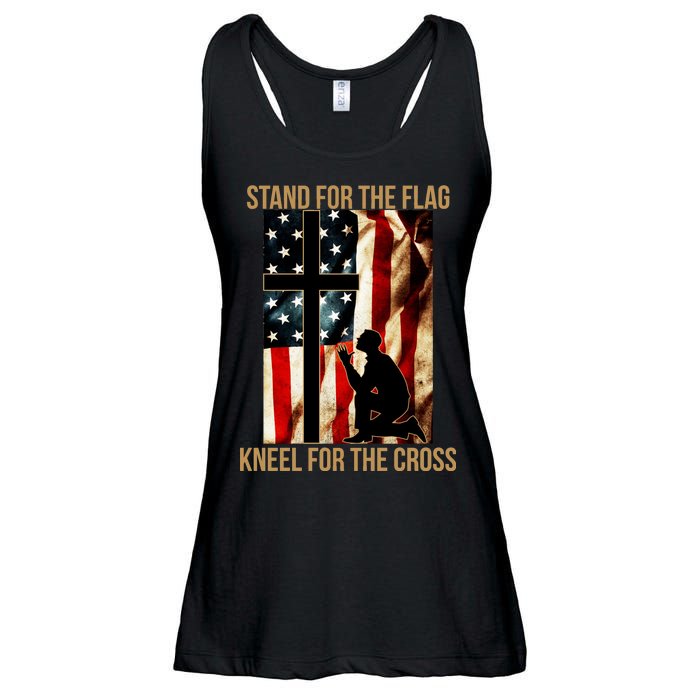 Stand For the Flag Kneel for the Cross Ladies Essential Flowy Tank