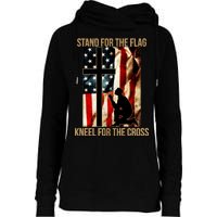 Stand For the Flag Kneel for the Cross Womens Funnel Neck Pullover Hood