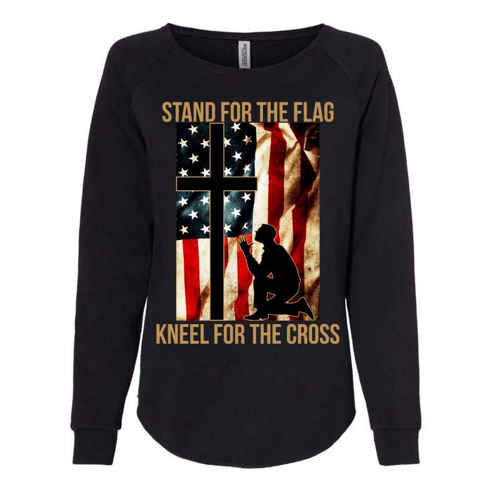 Stand For the Flag Kneel for the Cross Womens California Wash Sweatshirt