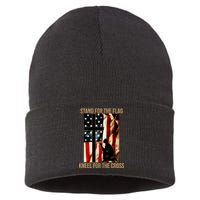 Stand For the Flag Kneel for the Cross Sustainable Knit Beanie