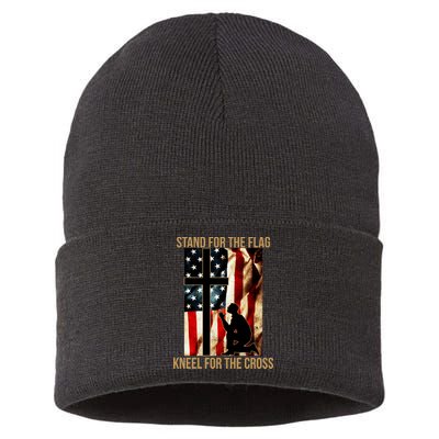 Stand For the Flag Kneel for the Cross Sustainable Knit Beanie