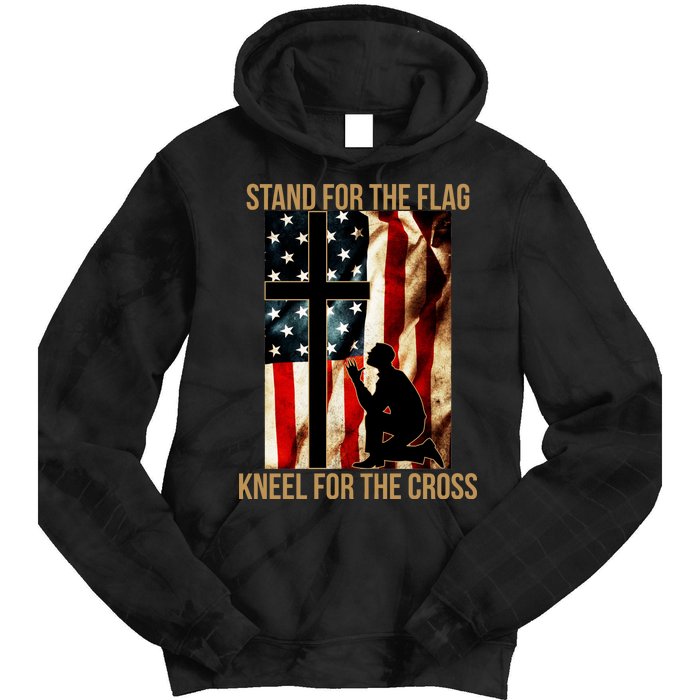 Stand For the Flag Kneel for the Cross Tie Dye Hoodie