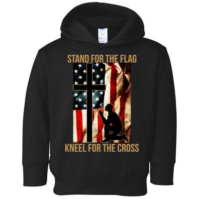Stand For the Flag Kneel for the Cross Toddler Hoodie