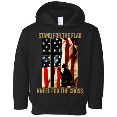 Stand For the Flag Kneel for the Cross Toddler Hoodie