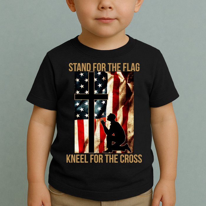 Stand For the Flag Kneel for the Cross Toddler T-Shirt