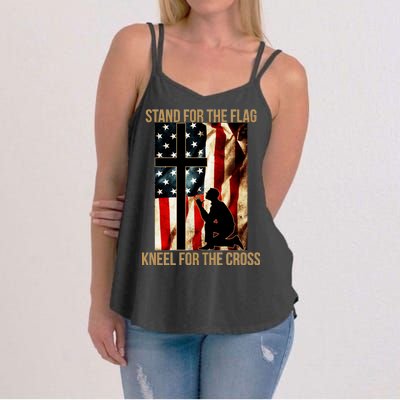 Stand For the Flag Kneel for the Cross Women's Strappy Tank