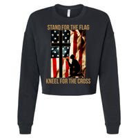 Stand For the Flag Kneel for the Cross Cropped Pullover Crew
