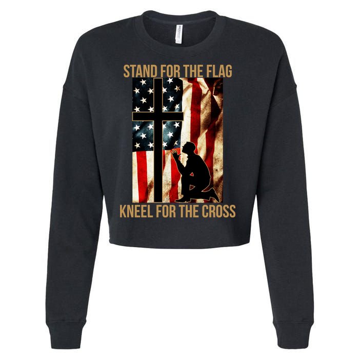 Stand For the Flag Kneel for the Cross Cropped Pullover Crew