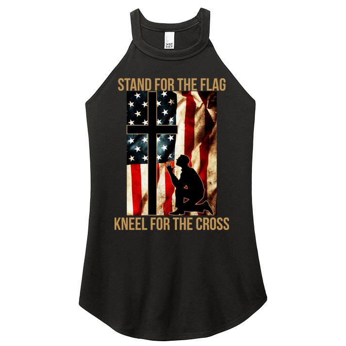 Stand For the Flag Kneel for the Cross Women's Perfect Tri Rocker Tank