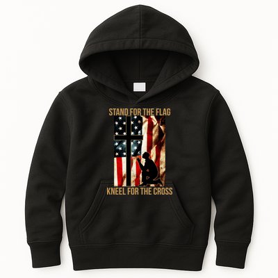Stand For the Flag Kneel for the Cross Kids Hoodie