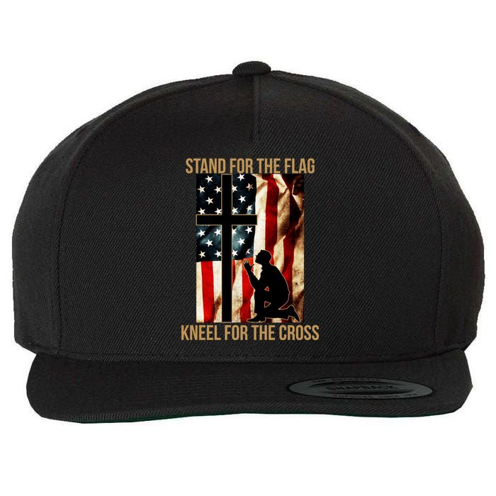 Stand For the Flag Kneel for the Cross Wool Snapback Cap