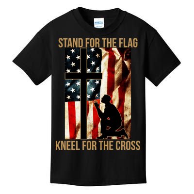 Stand For the Flag Kneel for the Cross Kids T-Shirt